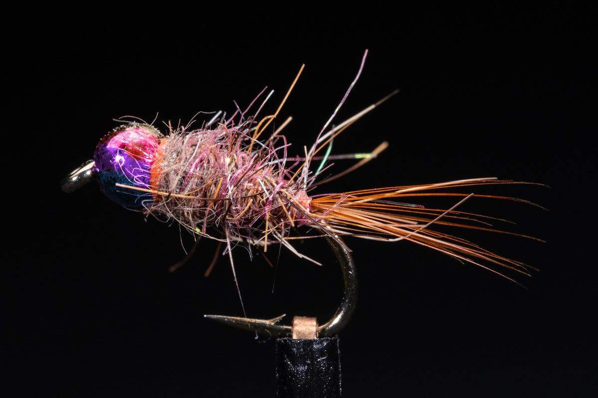 Rainbow Tungsten Bead Hare & Copper Fishing Fly | Manic Fly Collection