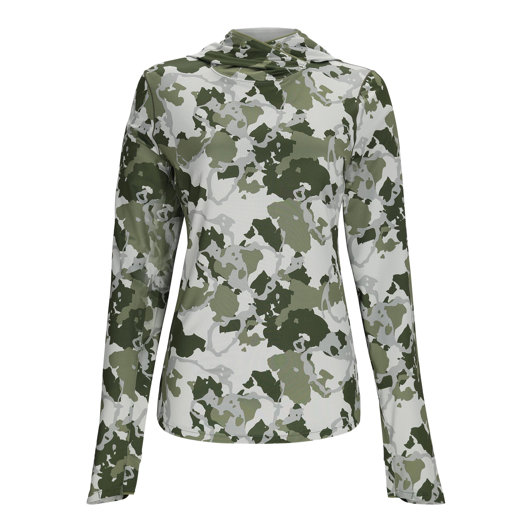 Simms Womens SolarFlex UPF50 Hoody | Regiment Camo Clover