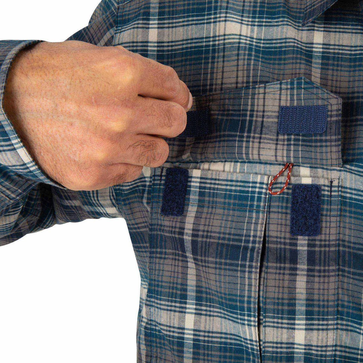 simms coldweather shirt atlantis steel plaid pocket