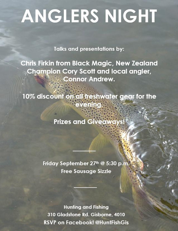 Team Tuesday - Anglers Night At Hunting & Fishing Gisborne