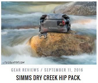 Twigwater.com reviews the Simms Dry Creek Roll Top Hip Pack
