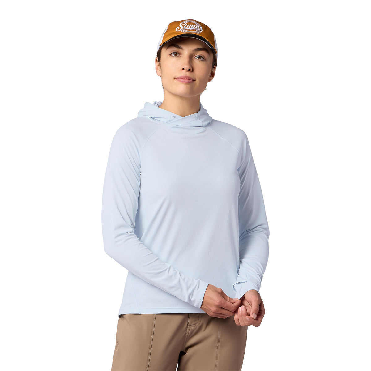 Chemise Simms Femme Taille S, Manches Longues, Grise, Col V, Stretch, Légère - Parfaite Pour La Pêche