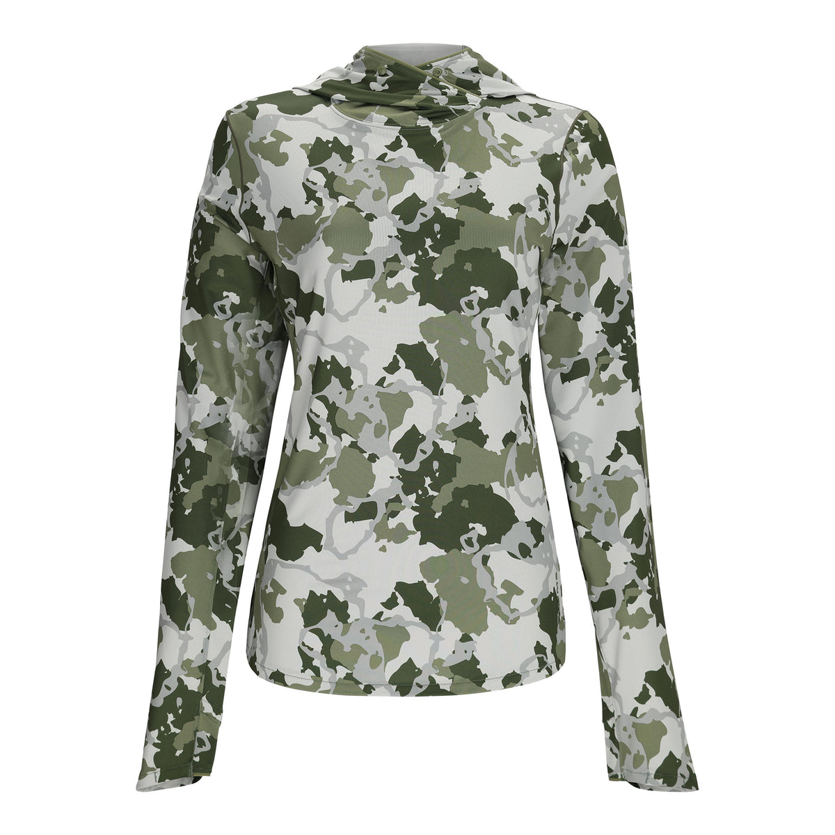 Simms Womens SolarFlex UPF50 Hoody | Regiment Camo Clover