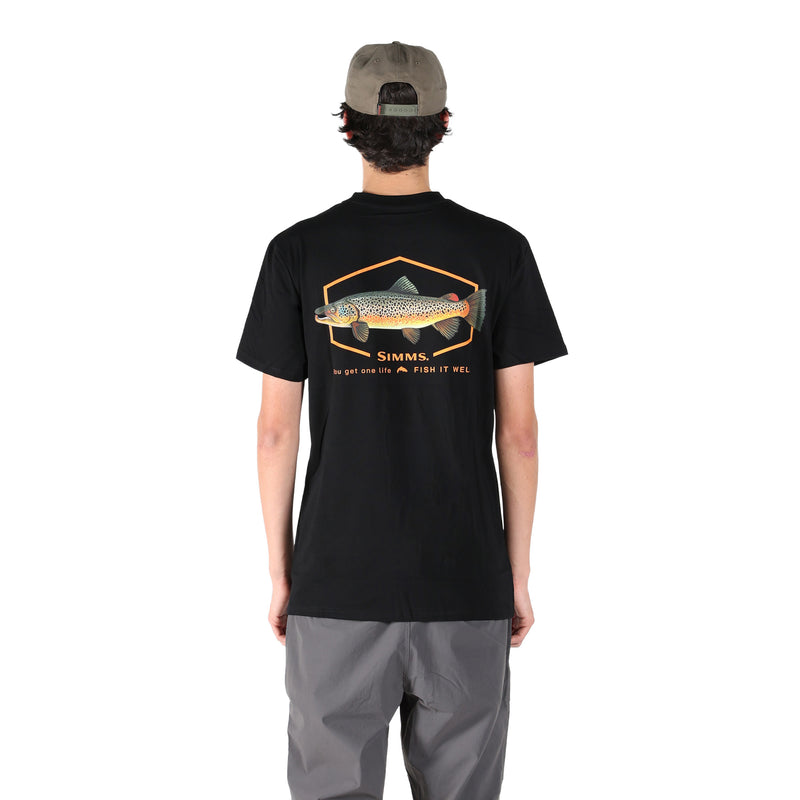 Simms S25 Artist Tee | Brown Trout- Black