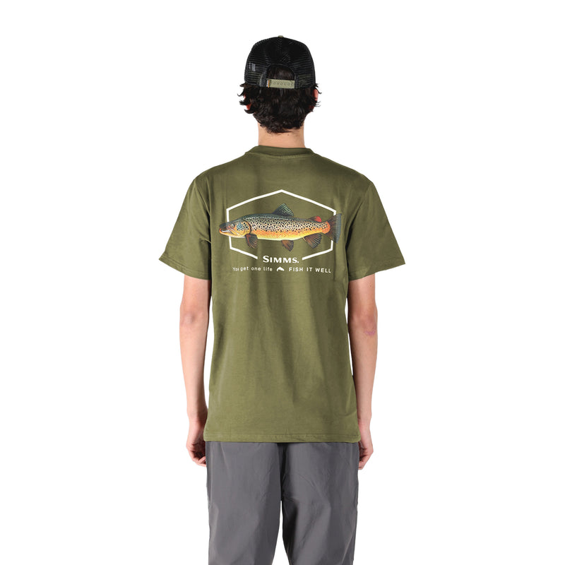 Simms S25 Artist Tee | Brown Trout- Olive