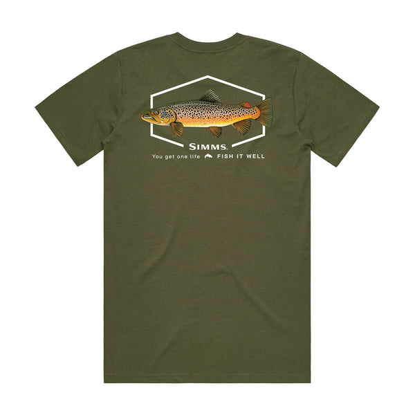 Simms S25 Artist Tee | Brown Trout- Olive