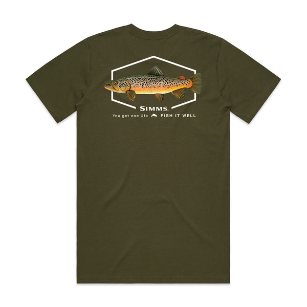 Simms S25 Artist Tee | Brown Trout- Olive