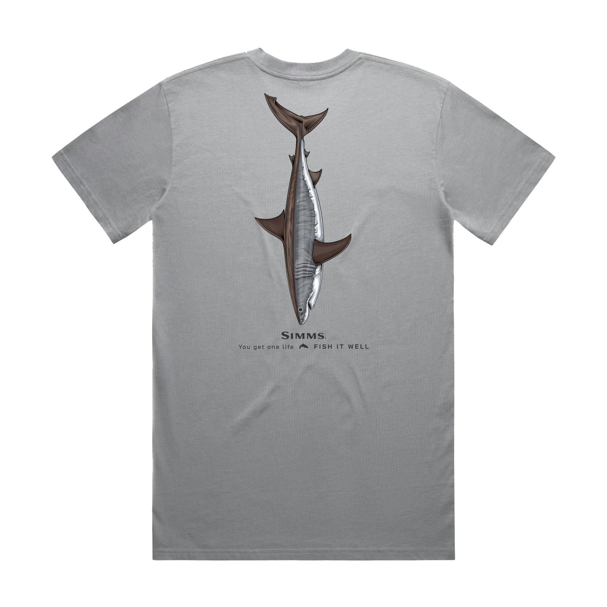 Simms S25 Artist Tee | Great White Shark- Mid Grey