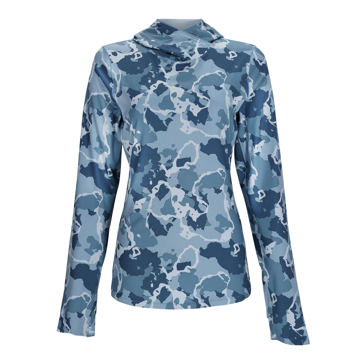 Simms Womens SolarFlex UPF50 Hoody | Regiment Camo Neptune