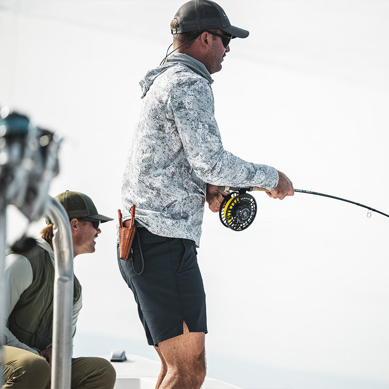 Simms Solarflex UPF50 Hoody | Back Eddy White