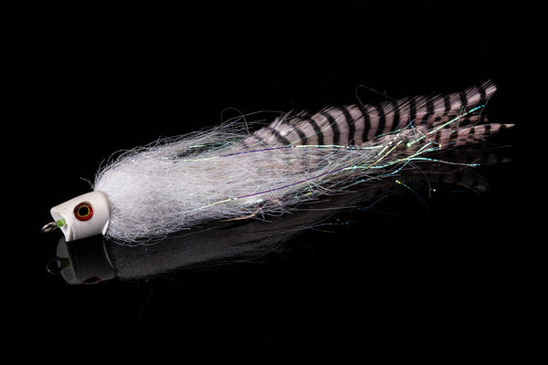 Strolis’ Chuggernaut Popper - White Fishing Fly | Manic Fly Collection
