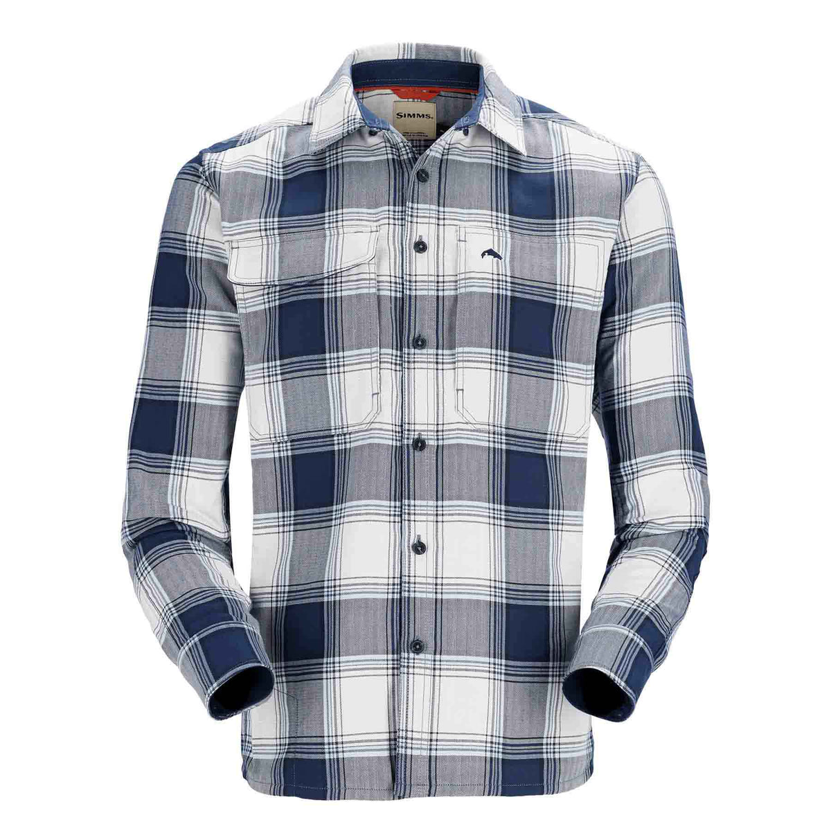Simms Guide Flannel Shirt | Navy White Buffalo