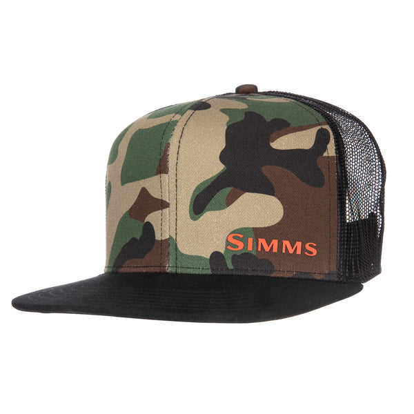 Simms CX Flat Brim Cap Simms Woodland Camo