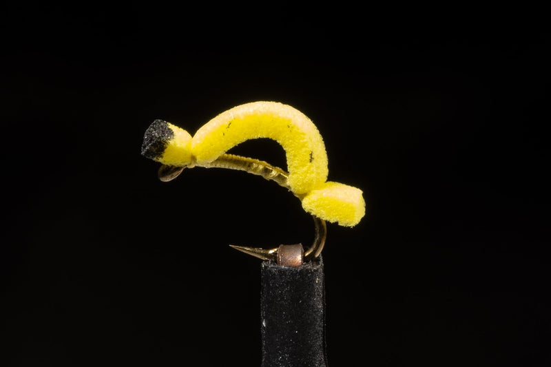 Foam Slim Willow Grub Yellow | Manic Fly Collection