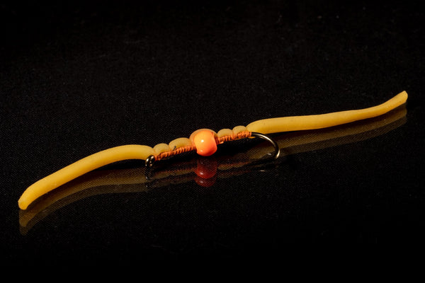 Squirmy Worm Orange | Manic Fly Collection
