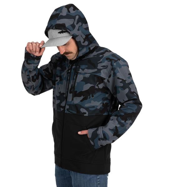 Simms Rogue Fleece Hoody | Woodland Camo Storm - M
