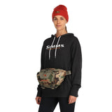 simms tributary hip pack camo model front